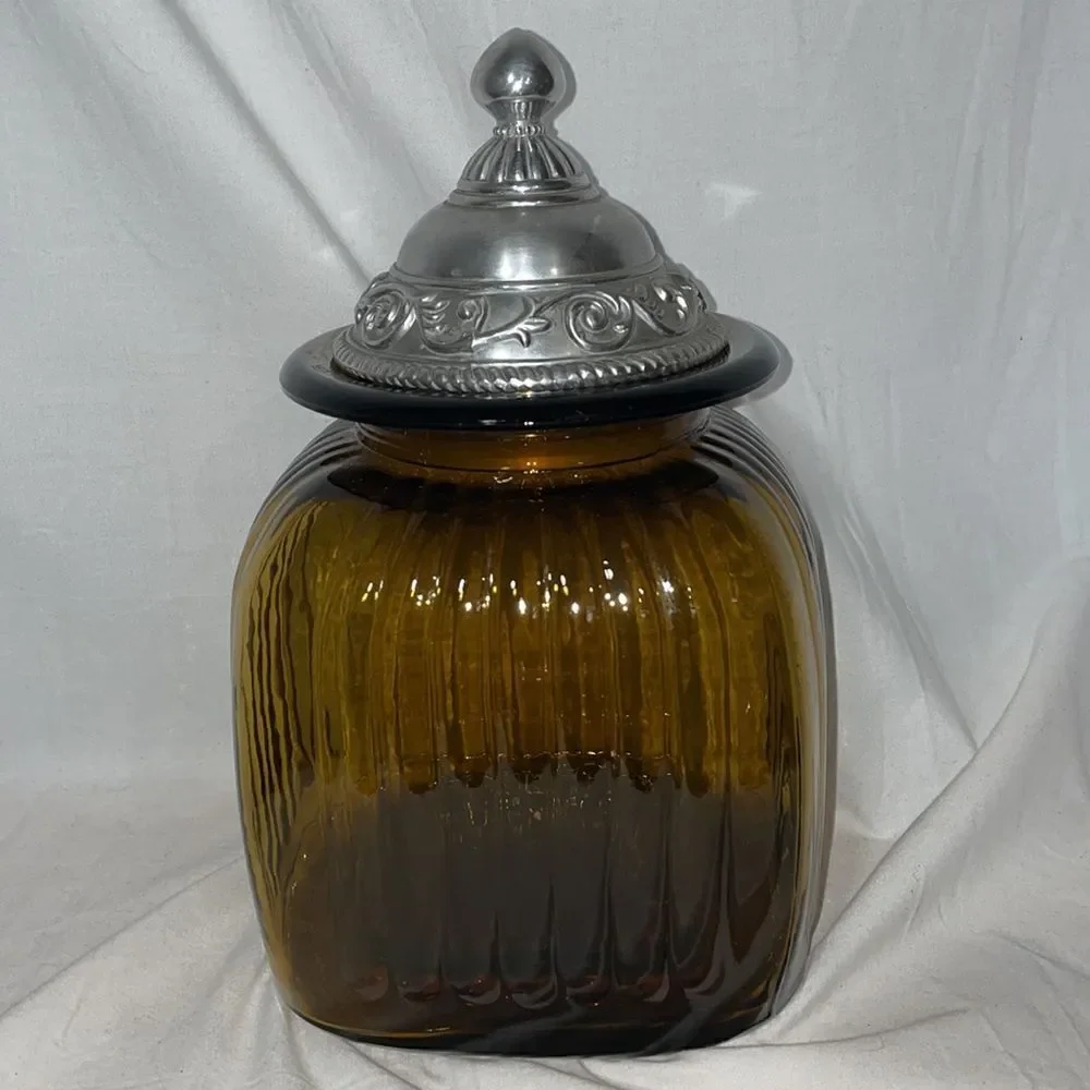 Artland Amber Glass Container